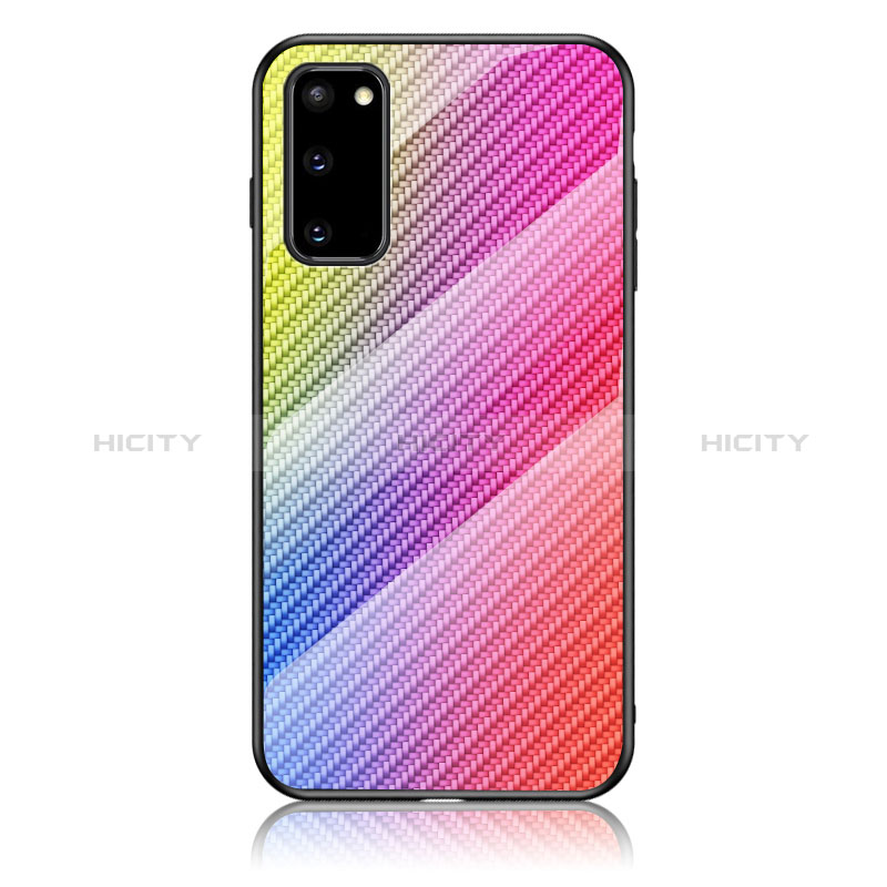 Silikon Schutzhülle Rahmen Tasche Hülle Spiegel Farbverlauf Regenbogen LS2 für Samsung Galaxy S20 5G