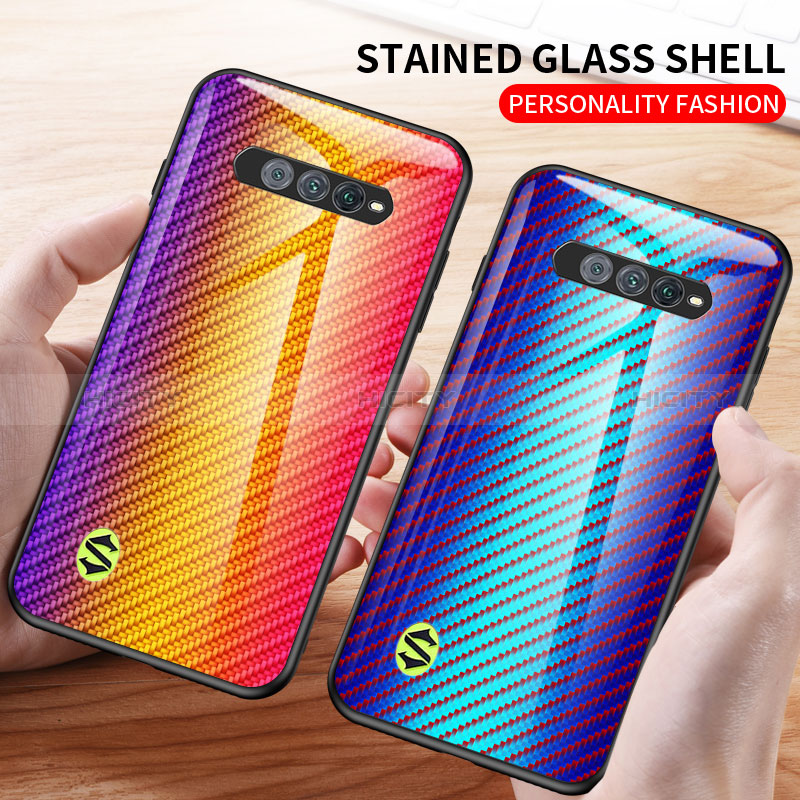 Silikon Schutzhülle Rahmen Tasche Hülle Spiegel Farbverlauf Regenbogen LS2 für Xiaomi Black Shark 4S Pro 5G groß