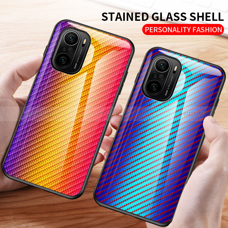 Silikon Schutzhülle Rahmen Tasche Hülle Spiegel Farbverlauf Regenbogen LS2 für Xiaomi Mi 11X Pro 5G