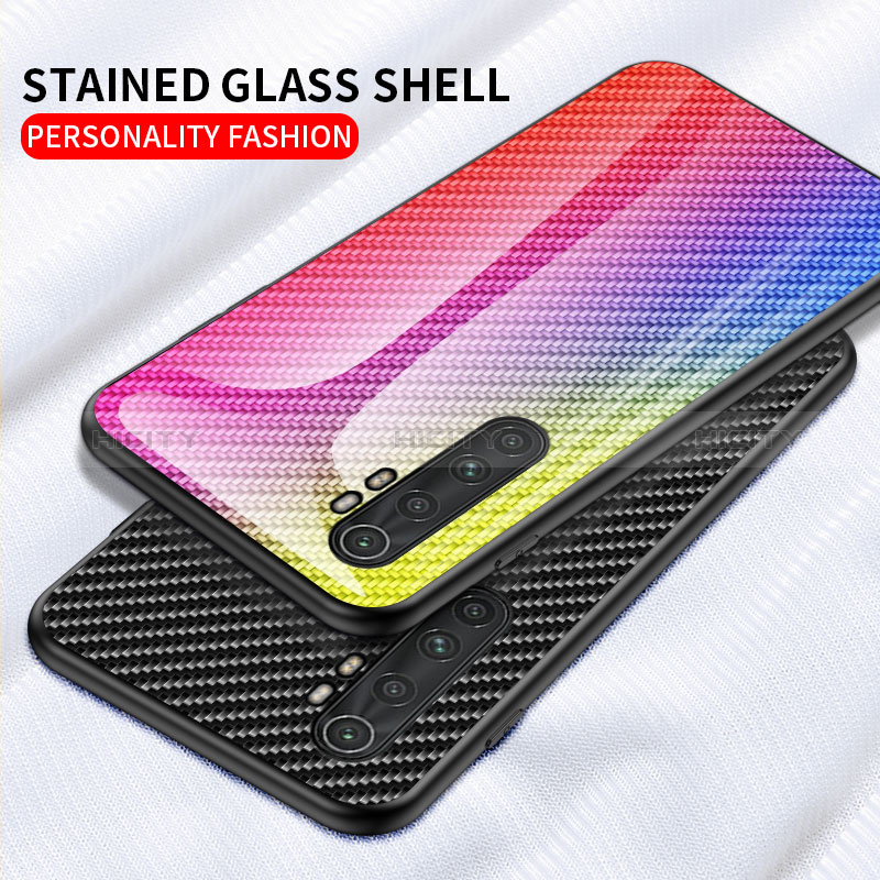 Silikon Schutzhülle Rahmen Tasche Hülle Spiegel Farbverlauf Regenbogen LS2 für Xiaomi Mi Note 10 Lite