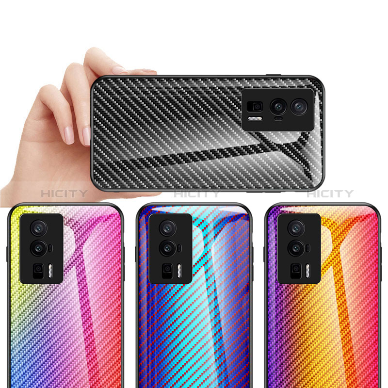 Silikon Schutzhülle Rahmen Tasche Hülle Spiegel Farbverlauf Regenbogen LS2 für Xiaomi Poco F5 Pro 5G