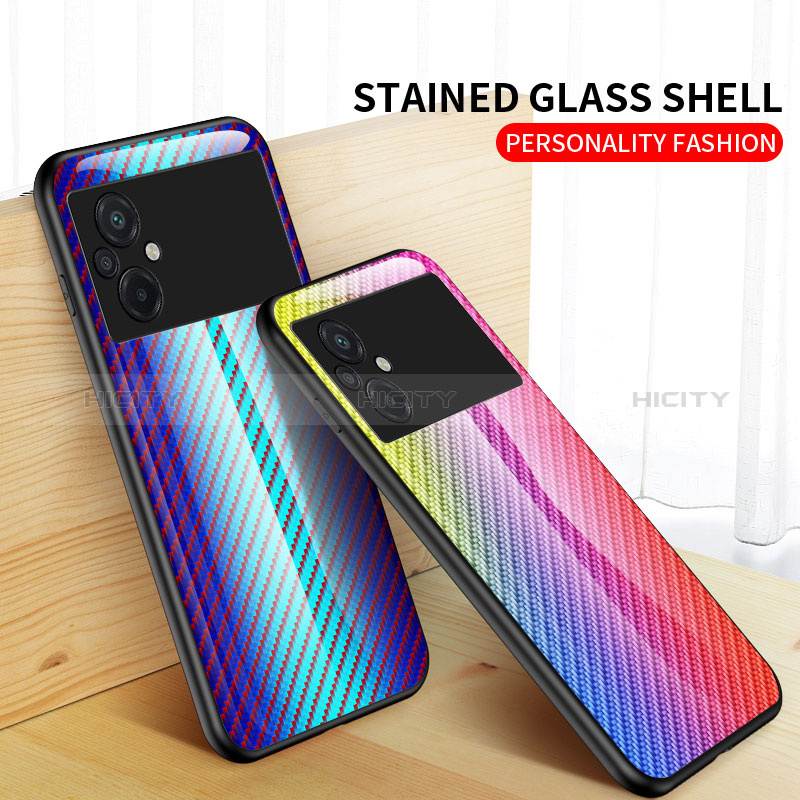 Silikon Schutzhülle Rahmen Tasche Hülle Spiegel Farbverlauf Regenbogen LS2 für Xiaomi Poco M5 4G