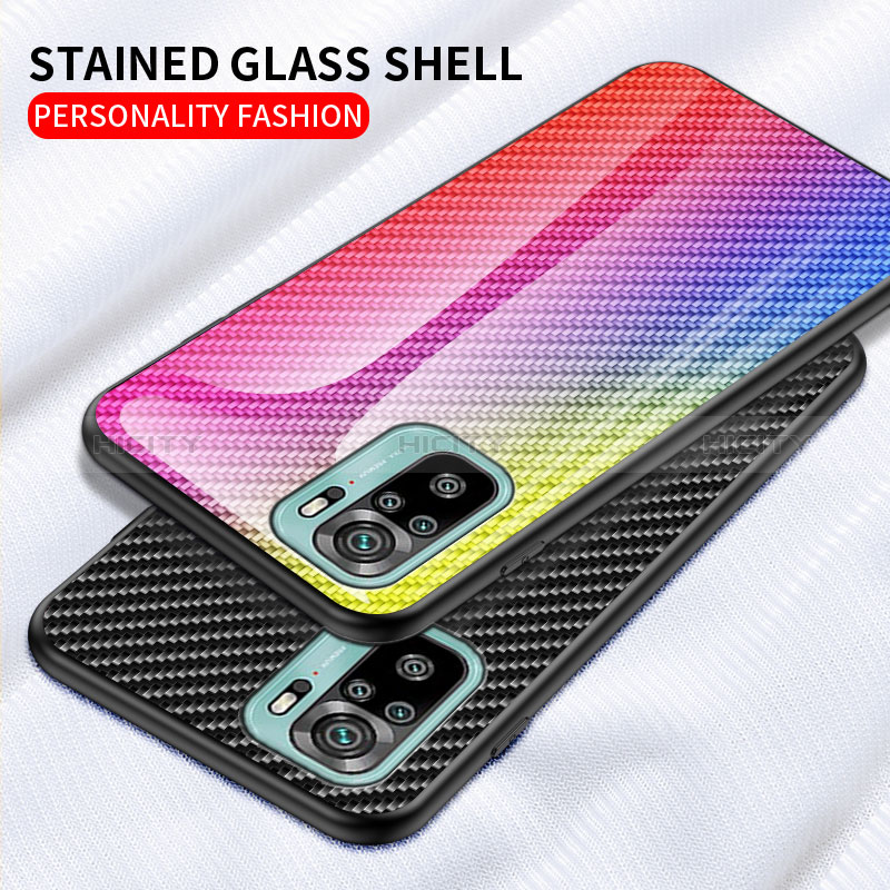 Silikon Schutzhülle Rahmen Tasche Hülle Spiegel Farbverlauf Regenbogen LS2 für Xiaomi Poco M5S