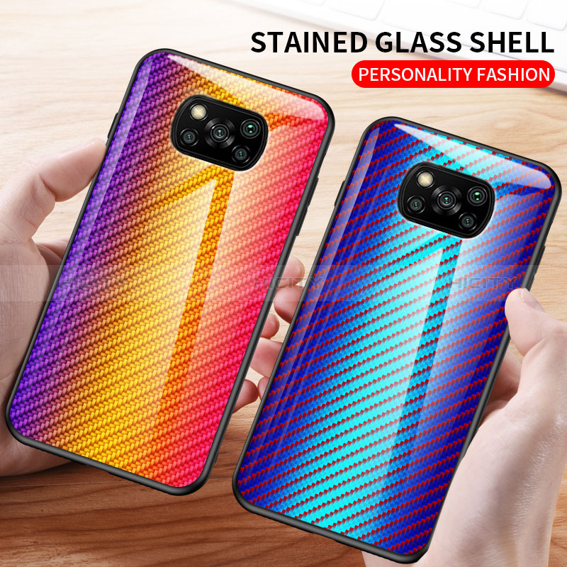 Silikon Schutzhülle Rahmen Tasche Hülle Spiegel Farbverlauf Regenbogen LS2 für Xiaomi Poco X3 Pro