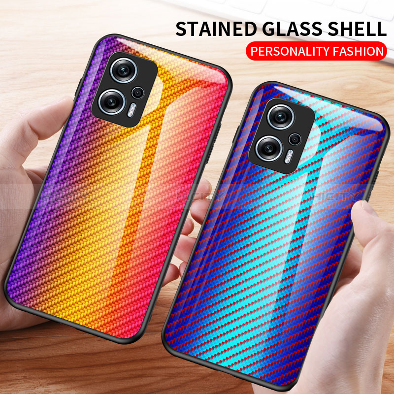 Silikon Schutzhülle Rahmen Tasche Hülle Spiegel Farbverlauf Regenbogen LS2 für Xiaomi Poco X4 GT 5G groß