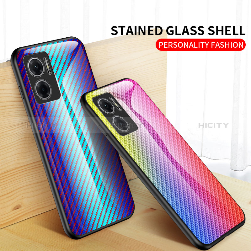 Silikon Schutzhülle Rahmen Tasche Hülle Spiegel Farbverlauf Regenbogen LS2 für Xiaomi Redmi 10 5G groß