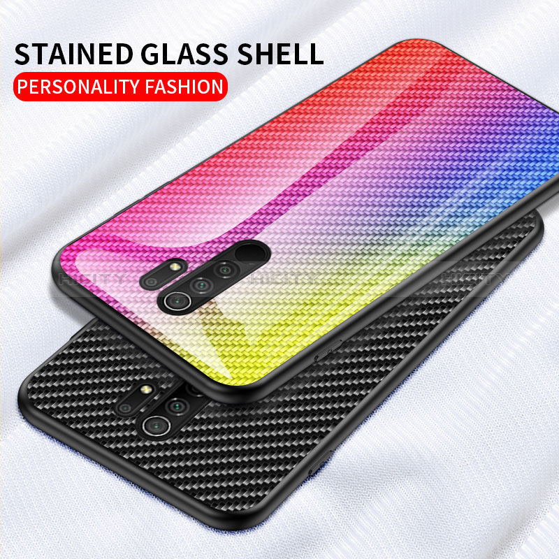 Silikon Schutzhülle Rahmen Tasche Hülle Spiegel Farbverlauf Regenbogen LS2 für Xiaomi Redmi 9