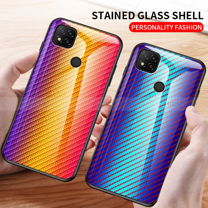 Silikon Schutzhülle Rahmen Tasche Hülle Spiegel Farbverlauf Regenbogen LS2 für Xiaomi Redmi 9 India