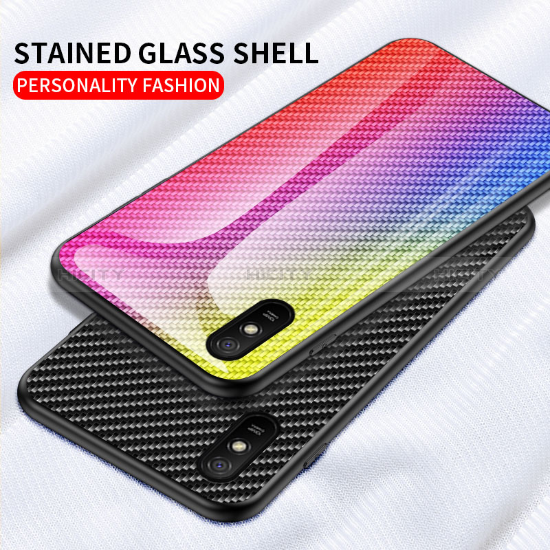 Silikon Schutzhülle Rahmen Tasche Hülle Spiegel Farbverlauf Regenbogen LS2 für Xiaomi Redmi 9AT