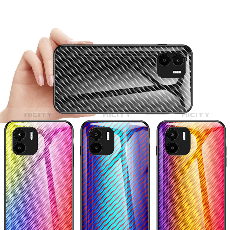 Silikon Schutzhülle Rahmen Tasche Hülle Spiegel Farbverlauf Regenbogen LS2 für Xiaomi Redmi A2 Plus