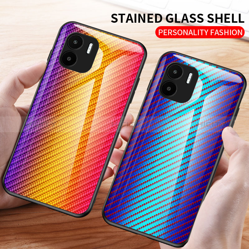 Silikon Schutzhülle Rahmen Tasche Hülle Spiegel Farbverlauf Regenbogen LS2 für Xiaomi Redmi A2 Plus groß