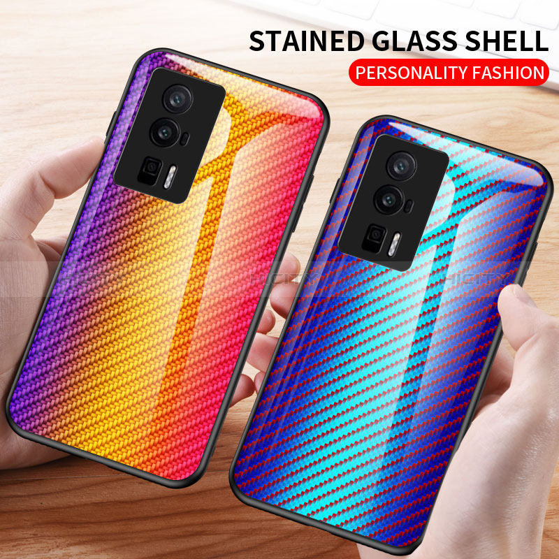 Silikon Schutzhülle Rahmen Tasche Hülle Spiegel Farbverlauf Regenbogen LS2 für Xiaomi Redmi K60 5G groß