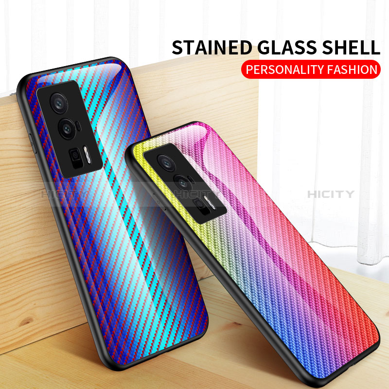 Silikon Schutzhülle Rahmen Tasche Hülle Spiegel Farbverlauf Regenbogen LS2 für Xiaomi Redmi K60 Pro 5G groß