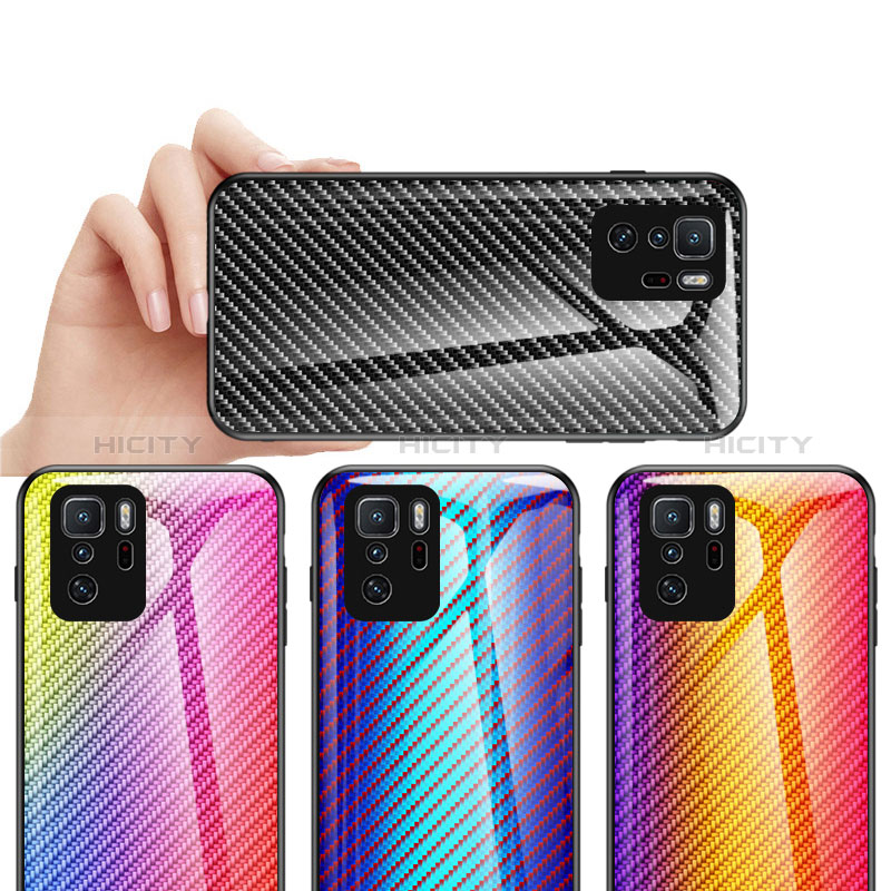 Silikon Schutzhülle Rahmen Tasche Hülle Spiegel Farbverlauf Regenbogen LS2 für Xiaomi Redmi Note 10 Pro 5G