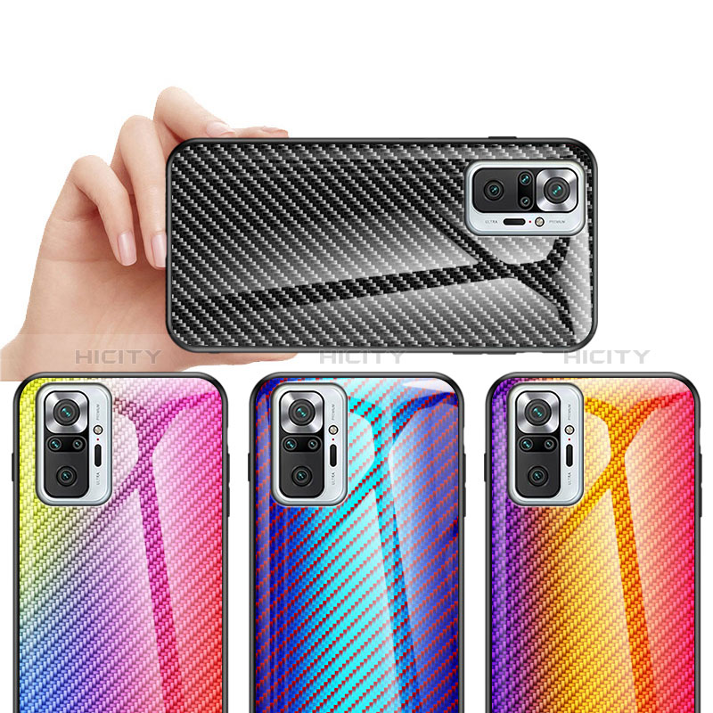 Silikon Schutzhülle Rahmen Tasche Hülle Spiegel Farbverlauf Regenbogen LS2 für Xiaomi Redmi Note 10 Pro Max groß