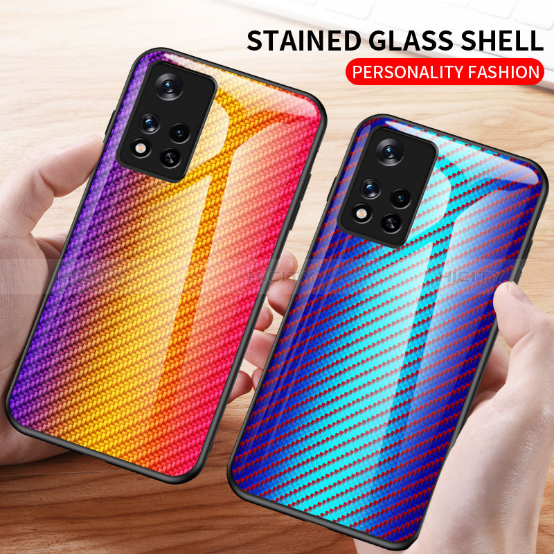 Silikon Schutzhülle Rahmen Tasche Hülle Spiegel Farbverlauf Regenbogen LS2 für Xiaomi Redmi Note 11 5G