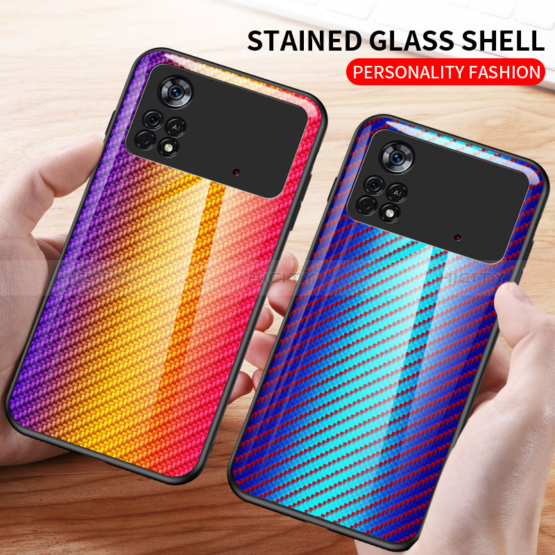 Silikon Schutzhülle Rahmen Tasche Hülle Spiegel Farbverlauf Regenbogen LS2 für Xiaomi Redmi Note 11E Pro 5G groß