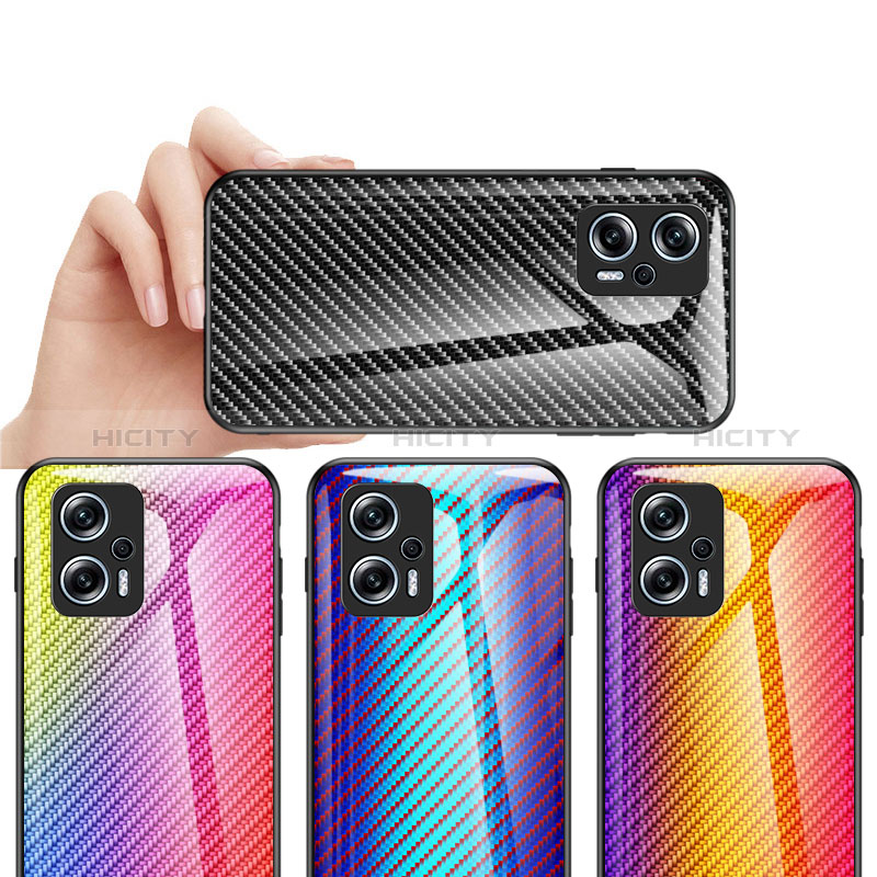 Silikon Schutzhülle Rahmen Tasche Hülle Spiegel Farbverlauf Regenbogen LS2 für Xiaomi Redmi Note 11T Pro+ Plus 5G groß