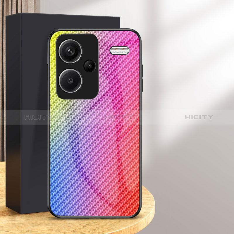 Silikon Schutzhülle Rahmen Tasche Hülle Spiegel Farbverlauf Regenbogen LS2 für Xiaomi Redmi Note 13 Pro+ Plus 5G groß