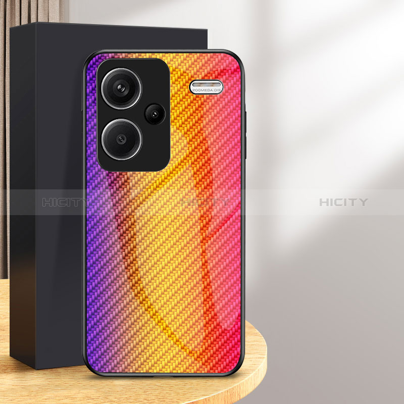 Silikon Schutzhülle Rahmen Tasche Hülle Spiegel Farbverlauf Regenbogen LS2 für Xiaomi Redmi Note 13 Pro+ Plus 5G groß