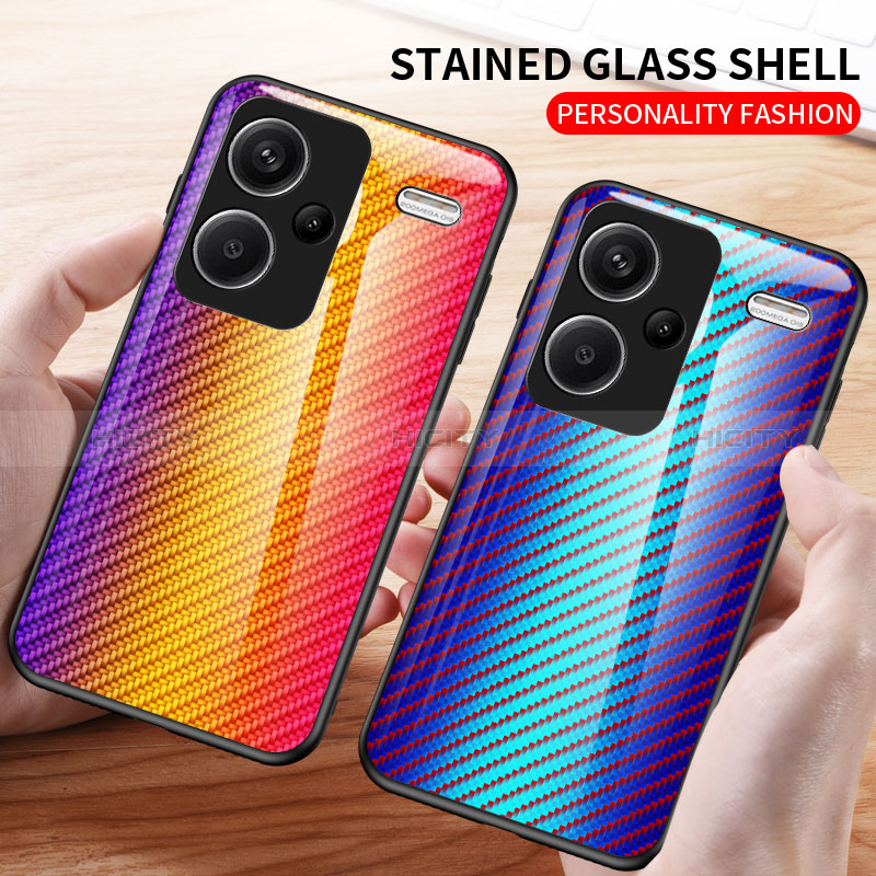 Silikon Schutzhülle Rahmen Tasche Hülle Spiegel Farbverlauf Regenbogen LS2 für Xiaomi Redmi Note 13 Pro+ Plus 5G