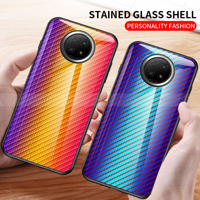 Silikon Schutzhülle Rahmen Tasche Hülle Spiegel Farbverlauf Regenbogen LS2 für Xiaomi Redmi Note 9 5G groß