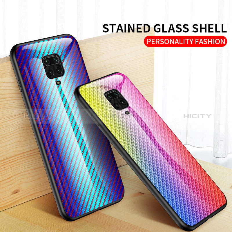 Silikon Schutzhülle Rahmen Tasche Hülle Spiegel Farbverlauf Regenbogen LS2 für Xiaomi Redmi Note 9 Pro Max groß