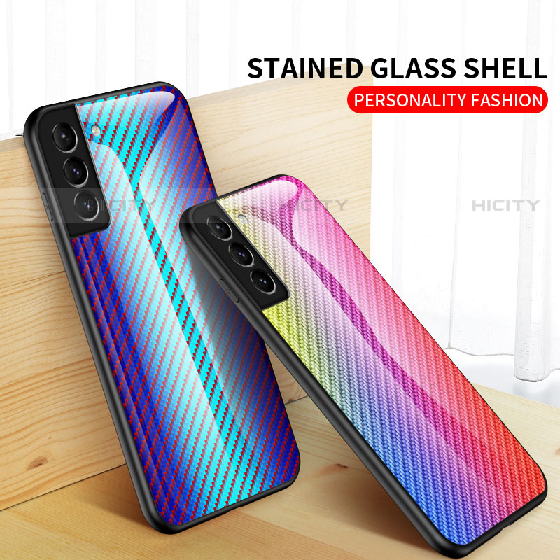 Silikon Schutzhülle Rahmen Tasche Hülle Spiegel Farbverlauf Regenbogen M01 für Samsung Galaxy S21 FE 5G