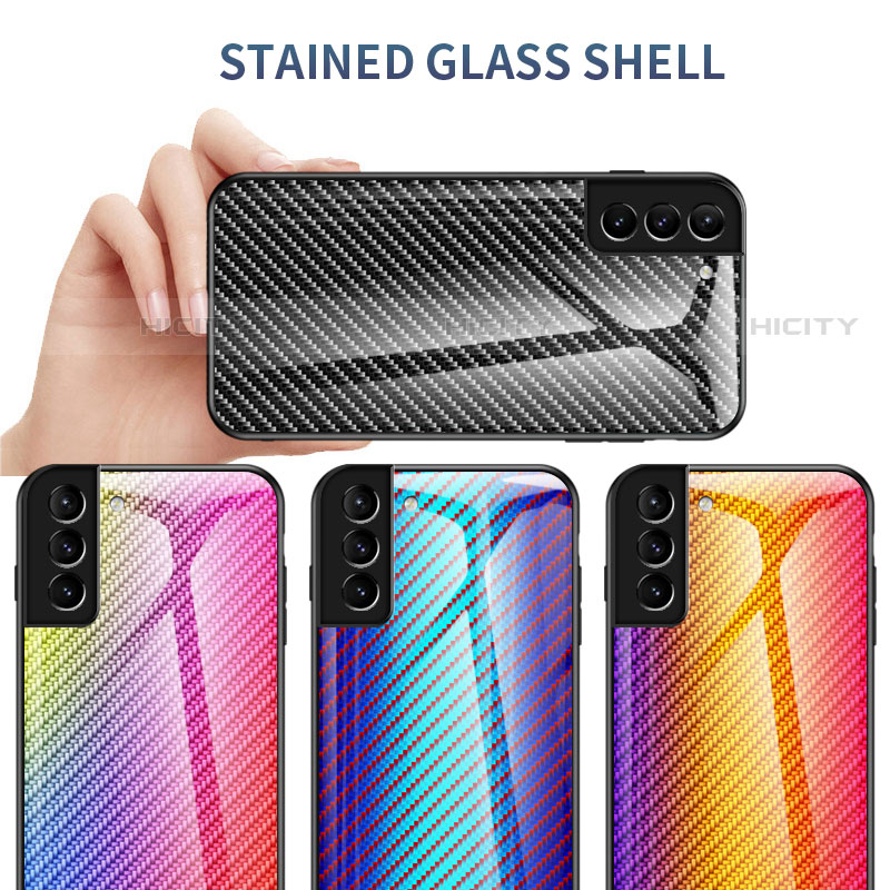 Silikon Schutzhülle Rahmen Tasche Hülle Spiegel Farbverlauf Regenbogen M01 für Samsung Galaxy S21 Plus 5G