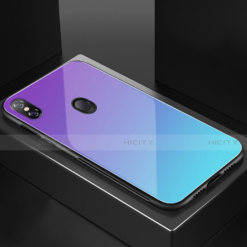 Silikon Schutzhülle Rahmen Tasche Hülle Spiegel Farbverlauf Regenbogen M01 für Xiaomi Mi 8