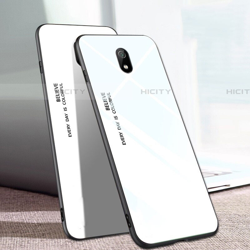 Silikon Schutzhülle Rahmen Tasche Hülle Spiegel Farbverlauf Regenbogen M01 für Xiaomi Redmi 8A