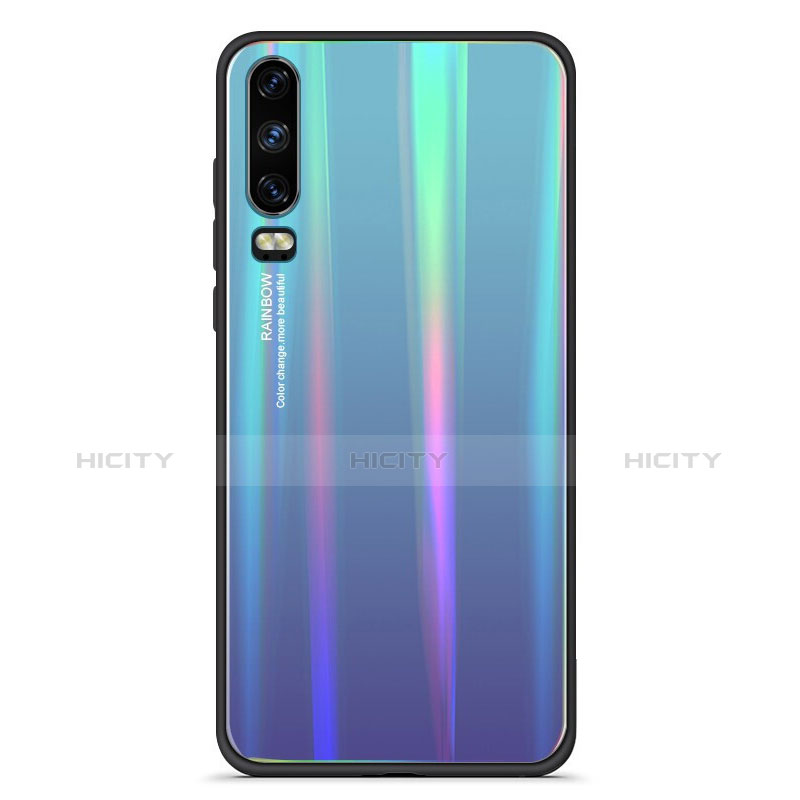 Silikon Schutzhülle Rahmen Tasche Hülle Spiegel Farbverlauf Regenbogen M02 für Huawei P30