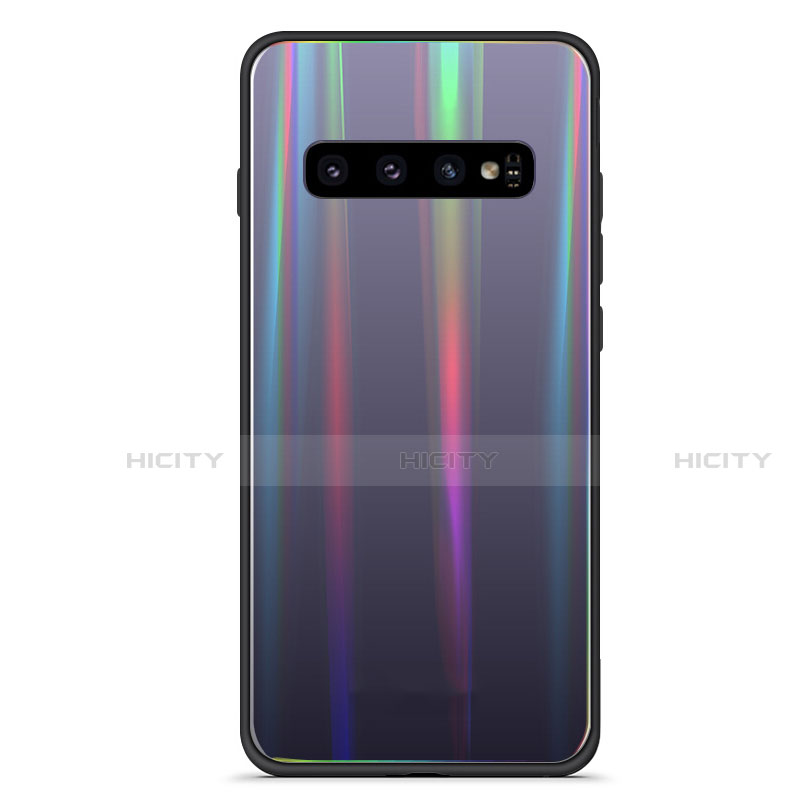 Silikon Schutzhülle Rahmen Tasche Hülle Spiegel Farbverlauf Regenbogen M02 für Samsung Galaxy S10 5G