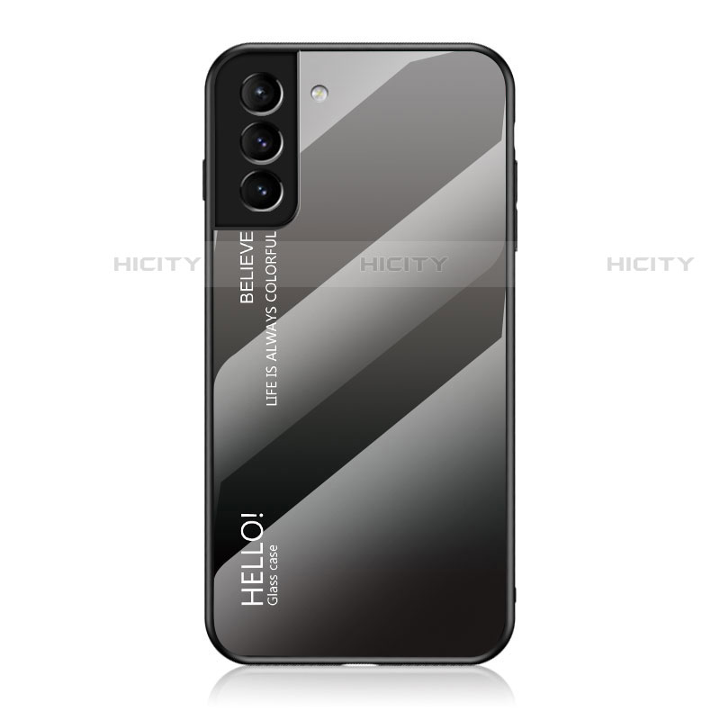 Silikon Schutzhülle Rahmen Tasche Hülle Spiegel Farbverlauf Regenbogen M02 für Samsung Galaxy S21 FE 5G Grau Plus
