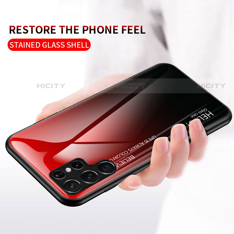 Silikon Schutzhülle Rahmen Tasche Hülle Spiegel Farbverlauf Regenbogen M02 für Samsung Galaxy S23 Ultra 5G
