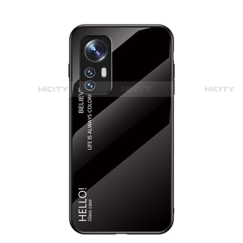Silikon Schutzhülle Rahmen Tasche Hülle Spiegel Farbverlauf Regenbogen M02 für Xiaomi Mi 12X 5G Schwarz Plus