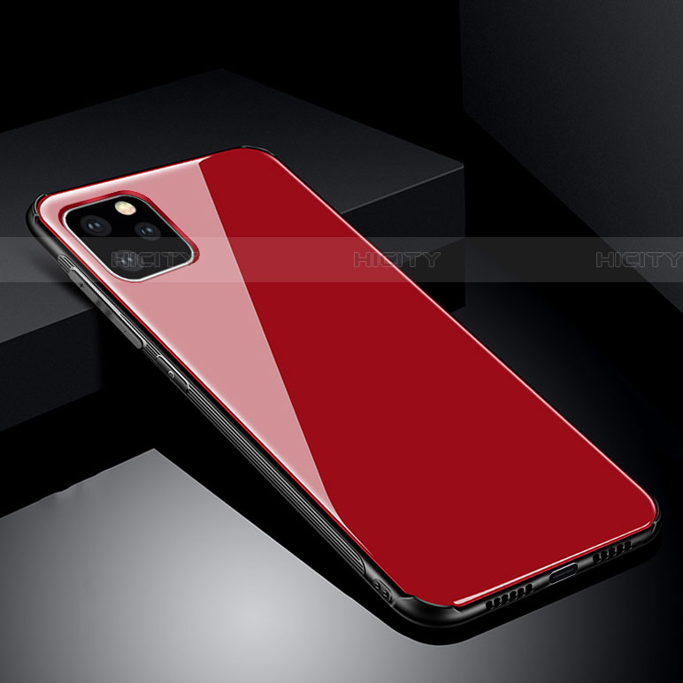 Silikon Schutzhülle Rahmen Tasche Hülle Spiegel für Apple iPhone 11 Pro Rot