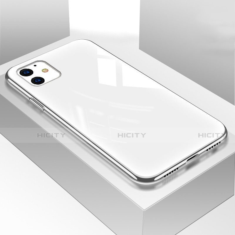 Silikon Schutzhülle Rahmen Tasche Hülle Spiegel für Apple iPhone 11 Weiß Plus