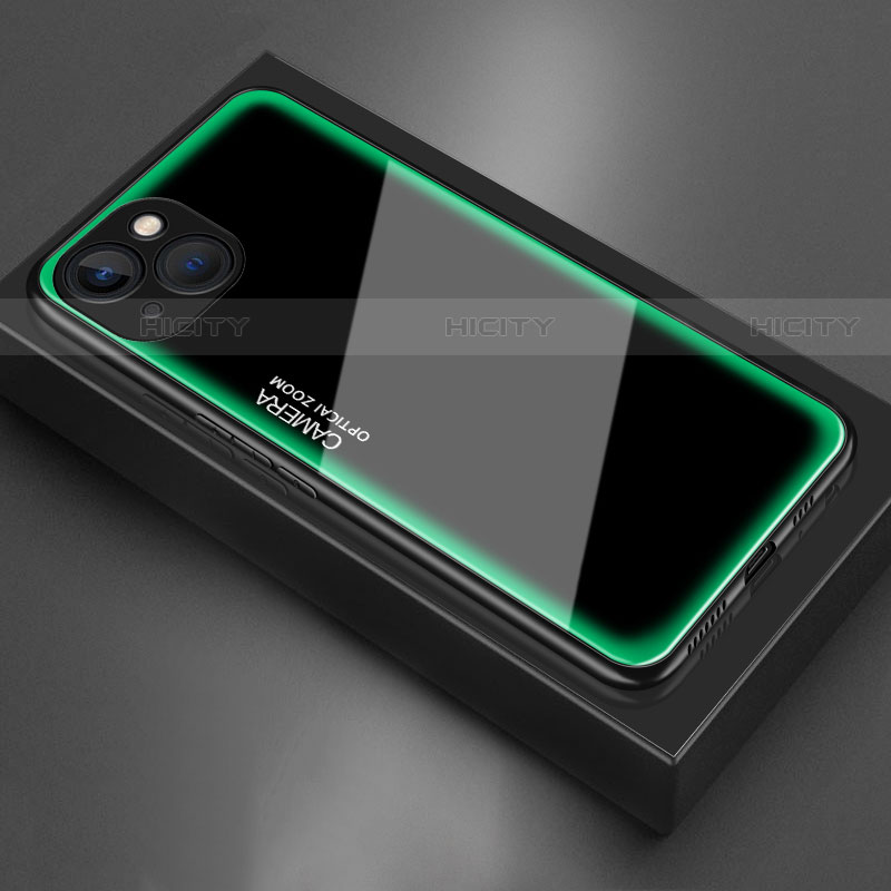 Silikon Schutzhülle Rahmen Tasche Hülle Spiegel für Apple iPhone 13 Grün Plus