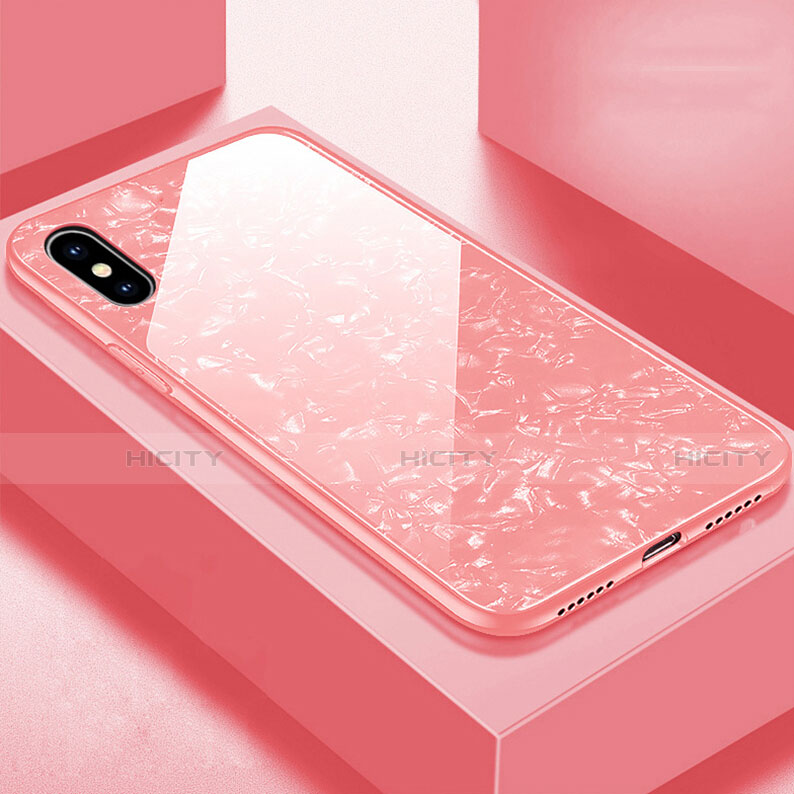 Silikon Schutzhülle Rahmen Tasche Hülle Spiegel für Apple iPhone Xs Rosegold