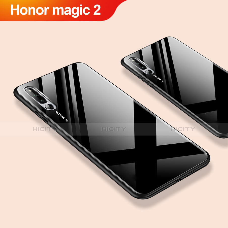 Silikon Schutzhülle Rahmen Tasche Hülle Spiegel für Huawei Honor Magic 2 Schwarz