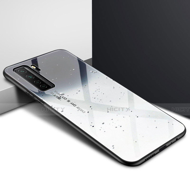 Silikon Schutzhülle Rahmen Tasche Hülle Spiegel für Huawei P40 Lite 5G Grau