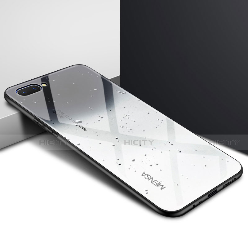 Silikon Schutzhülle Rahmen Tasche Hülle Spiegel für Oppo A5 Grau Plus