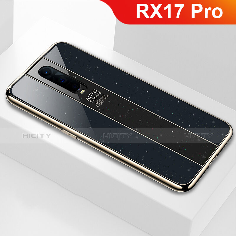 Silikon Schutzhülle Rahmen Tasche Hülle Spiegel für Oppo RX17 Pro Schwarz