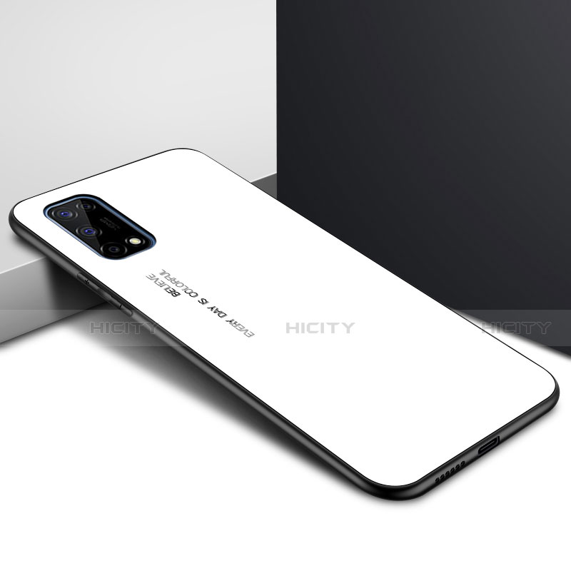 Silikon Schutzhülle Rahmen Tasche Hülle Spiegel für Realme X7 5G Weiß