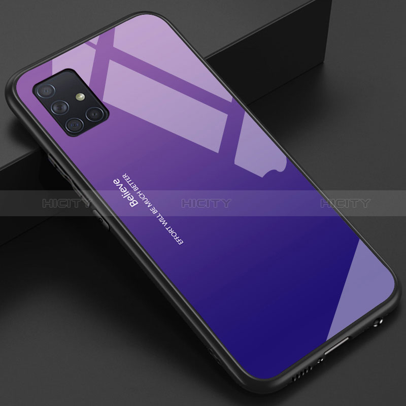 Silikon Schutzhülle Rahmen Tasche Hülle Spiegel für Samsung Galaxy M40S Violett