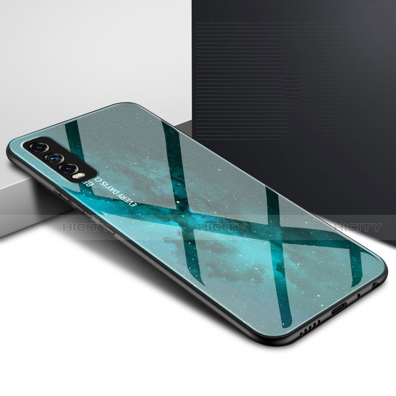 Silikon Schutzhülle Rahmen Tasche Hülle Spiegel für Vivo Y30 Grün