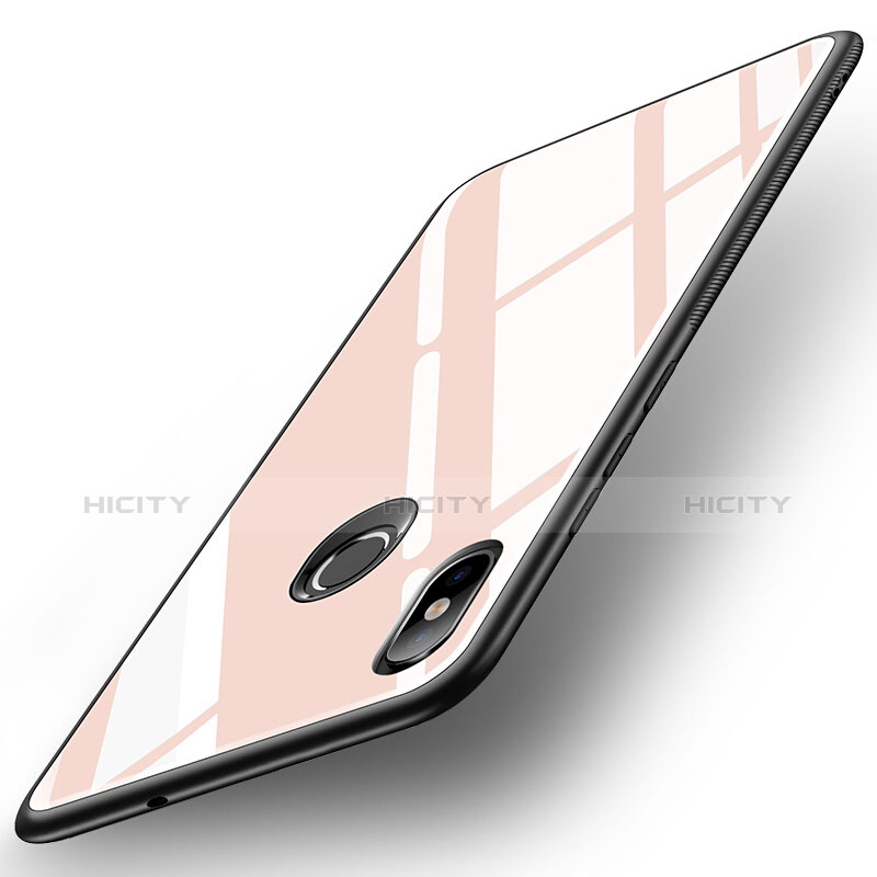 Silikon Schutzhülle Rahmen Tasche Hülle Spiegel für Xiaomi Mi 8 Rosegold