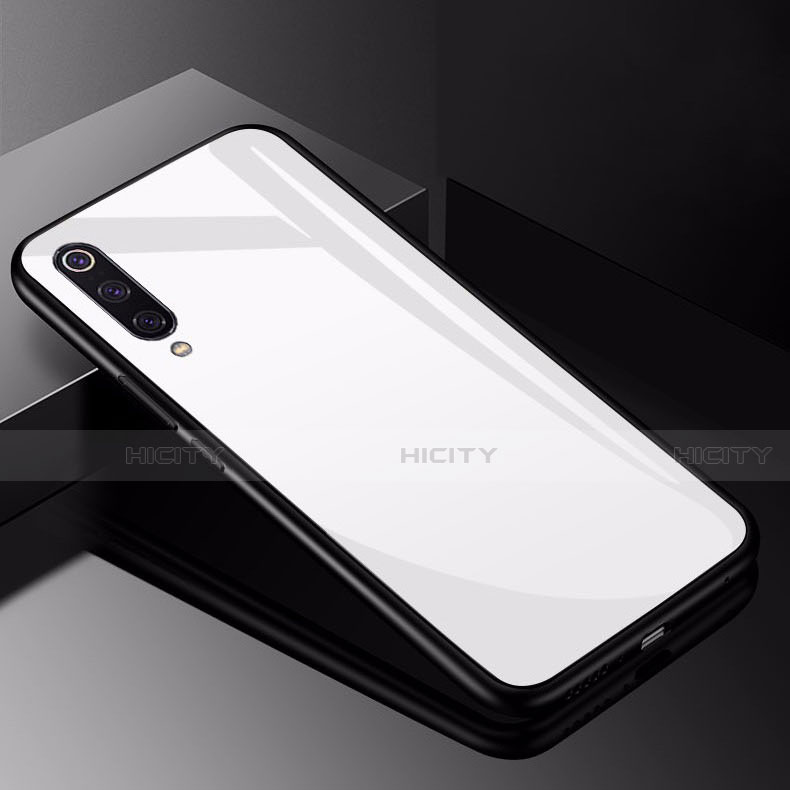 Silikon Schutzhülle Rahmen Tasche Hülle Spiegel für Xiaomi Mi 9 Lite Weiß