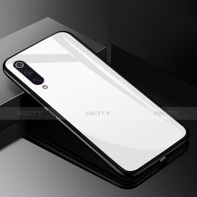 Silikon Schutzhülle Rahmen Tasche Hülle Spiegel für Xiaomi Mi 9 Pro Weiß